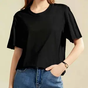 Ladies' Pure Cotton T-shirt Soft & Comfortable Casual Top for Everyday Wear Summer Versatile Design Ideal for Casual Outings