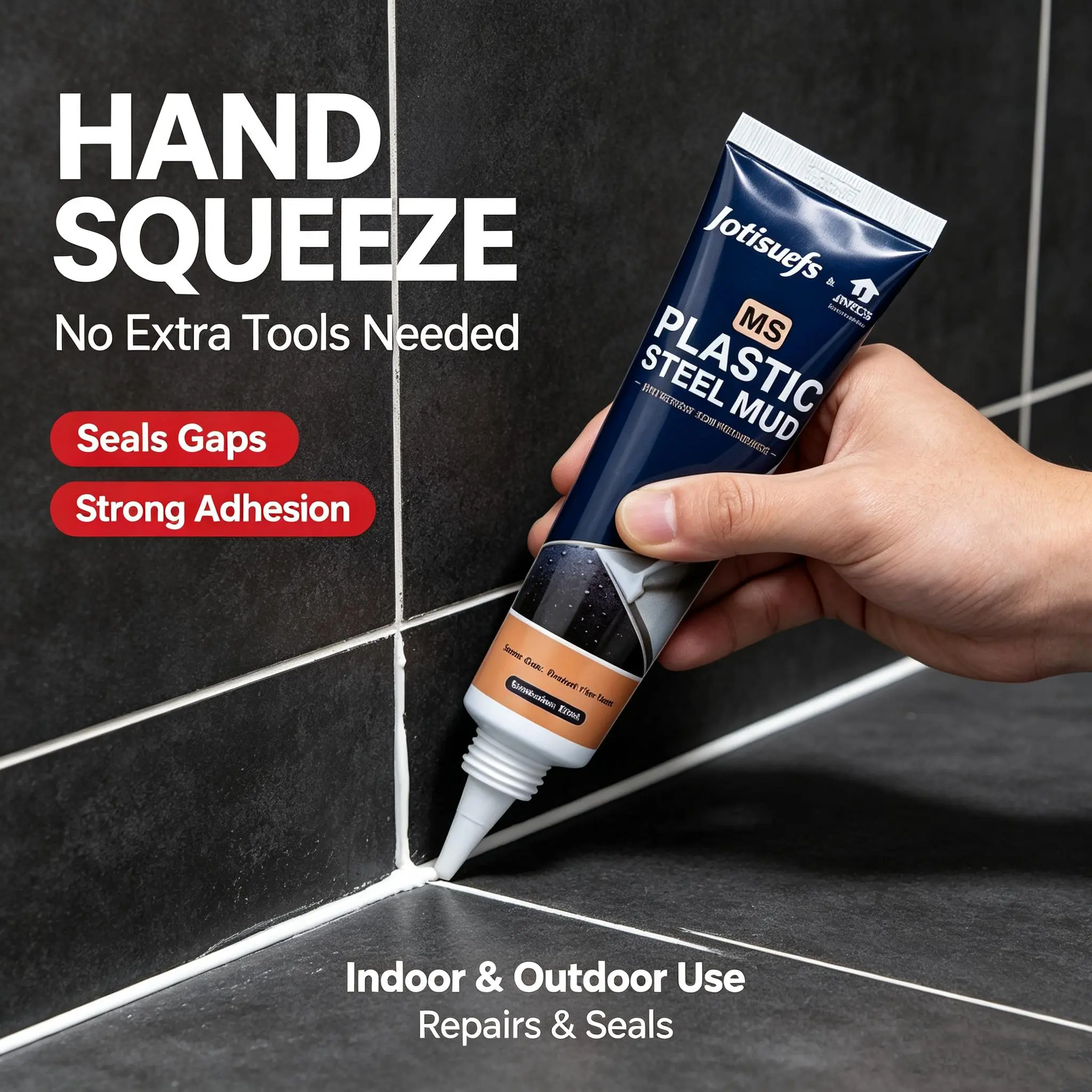 Say Goodbye to Mold!  Waterproof Gap Sealant for Kitchen, Bath & Floors | Easy DIY Home Fix Advanced White Silicone Caulk for Kitchen & Bathroom,+FREE Handy Application Tool，5X Strong Adhesion, No Shrink, No Crack, Mold Resistant Sealant + Self Sealing Gl