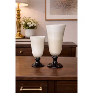 Ivory Wedding Duo Ceramic Vase Set - Soft Ivory Glaze, Refined Finish, Embossed Details, Ideal for Weddings & Romantic Events, 3 Vases