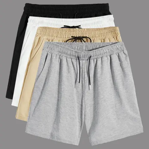Men's Solid Drawstring Waist Pocket Sleep Shorts, Regular Fit Casual Comfy Pajama Shorts for Summer, Men's Loungewear for Daily Home Wear, Nightwear, Sleep Pajamas Shorts