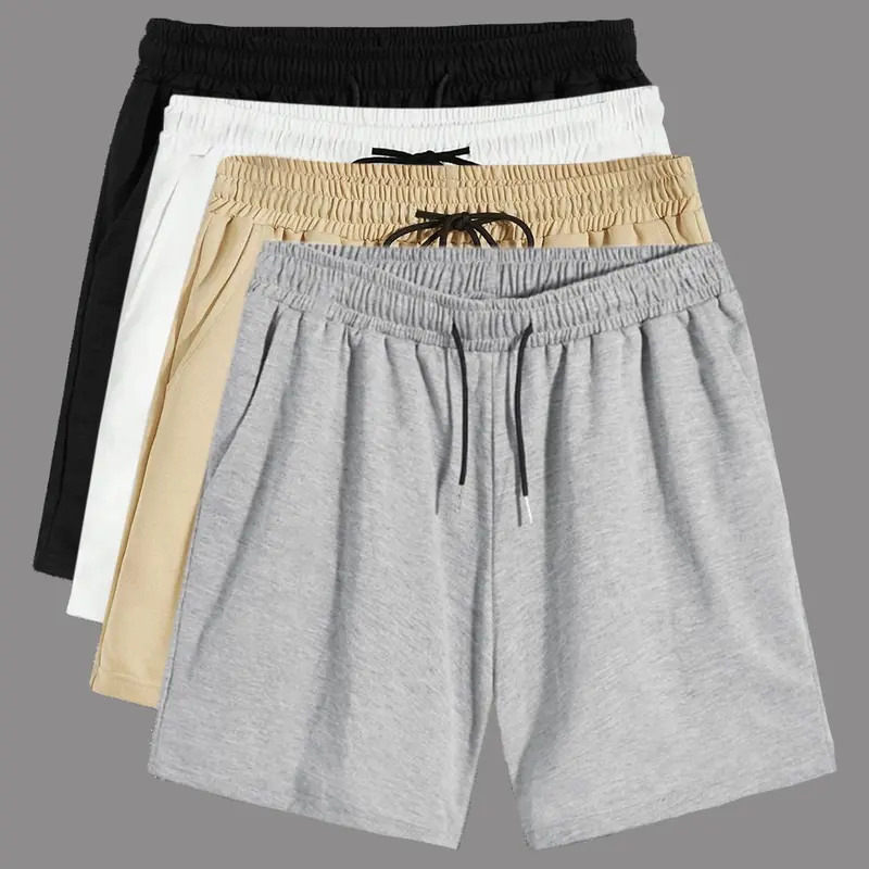 Men's Solid Drawstring Waist Pocket Sleep Shorts, Regular Fit Casual Comfy Pajama Shorts for Summer, Men's Loungewear for Daily Home Wear, Nightwear, Sleep Pajamas Shorts