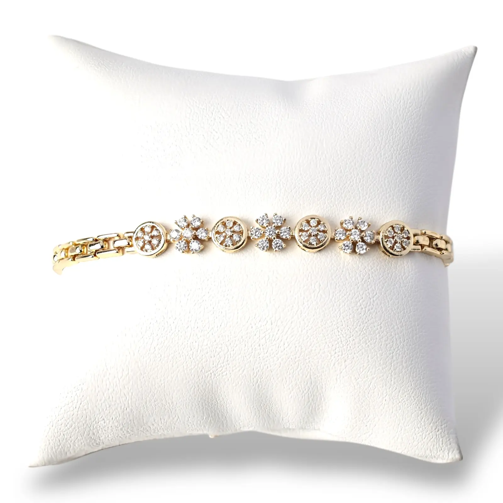 Fashionable Rhinestone Decorated Flower Bracelet, Elegant Delicate Costume Jewelry with Subtle Sparkling Details, 7-in to 8-in Adjustable Length, Ideal for Slim Wrists & Daily Wear, Fashionable Bracelet, Rhinestone Decorated Bracelet