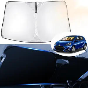 Canvcle Custom Fit Windshield Sun Shade for 2010-2022 Toyota Prius Hatchback Foldable Sun Visor Protector Blocks 99% UV Rays Keeps Car Cooler Silver Black
