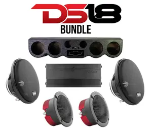 DS18 Bundle with Roof Rack Panel | Elite Audio 38" Speaker Panel for Chevy (Fits 4x 6.5" & 2x 3.8") + (2 Pairs) DS18 PRO-FR6NEO 6.5" Full-Range Midrange Speakers + (2 Pairs) DS18 GTX1XL 1.3" Super Bullet Tweeters + DS18 GEN-X 4-Channel Class D Amplifier