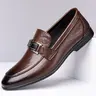 Men's One-Step Business Leather Shoes, Casual Lazy Loafers, Simple Versatile Formal Slip-Ons, Fashionable Daily Wear, All Seasons, Business Style Shoes, Business Footwear