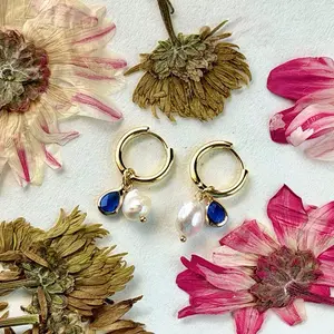 Gold Coated Pure Silver Huggie Charm Earrings