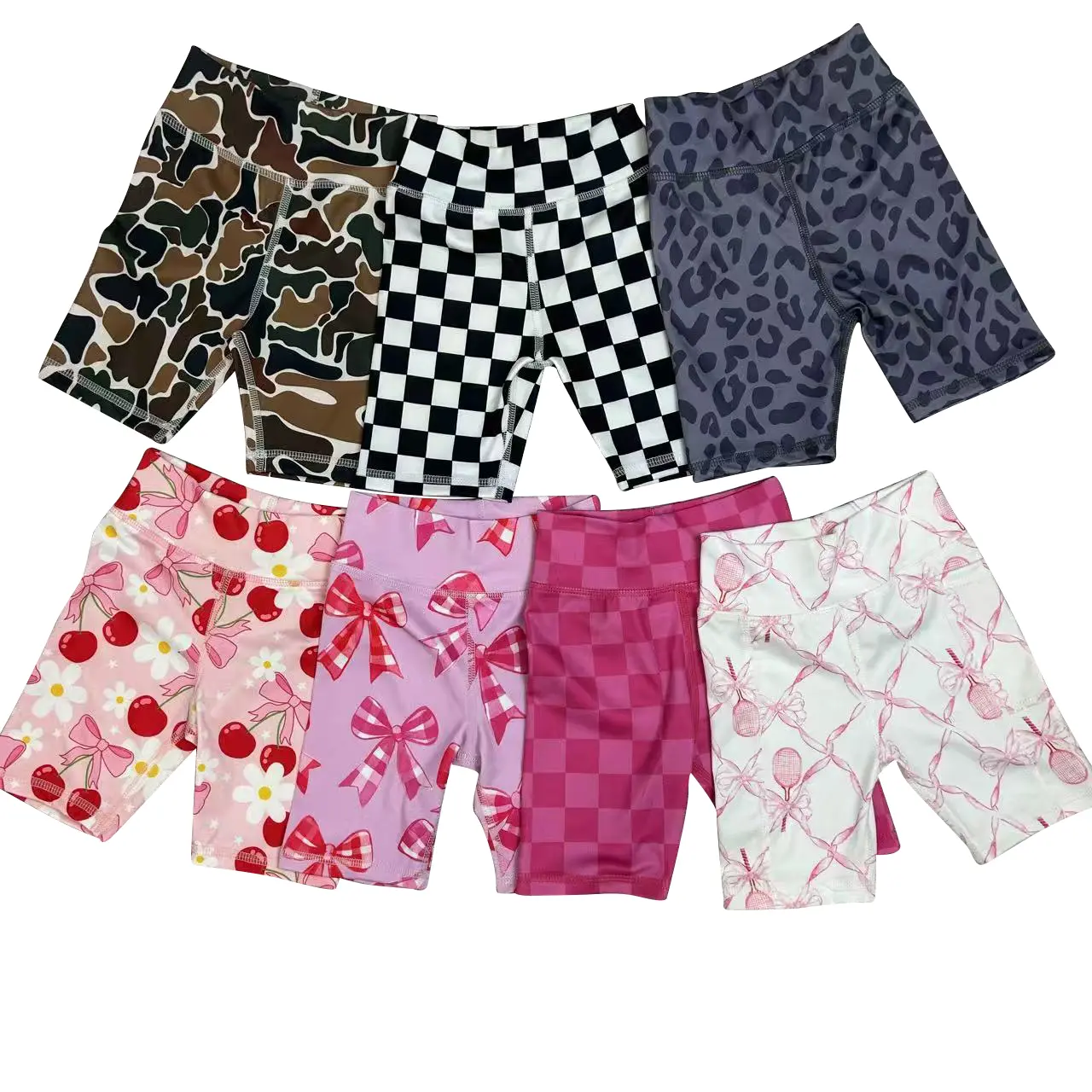 Toddler Girls' Solid Cycling Shorts, Casual Stretchy Fabric Bottoms with Elastic Waist, Breathable Kids' Summer Wear, Breathable Comfy Shorts, Elastic Waist Shorts