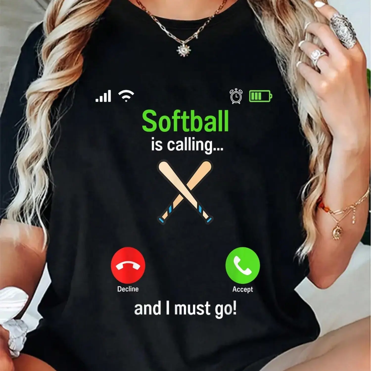100 Cotton Softball Is Calling - Softball Player Coaches Team Softball T-Shirt