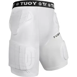 Men's Padded Football Girdle Compression 5-Pads Integrated Football Pads with Hip Tail Thigh Protector for Football Baseball