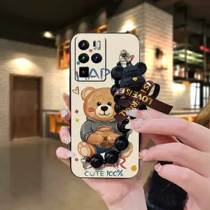Skin-friendly feel Black pearl pendant Phone Case For ZTE Nubia Z30 Pro Waterproof Dirt-resistant Back Cover protective case Anti-knock Bear bracelet cute soft case