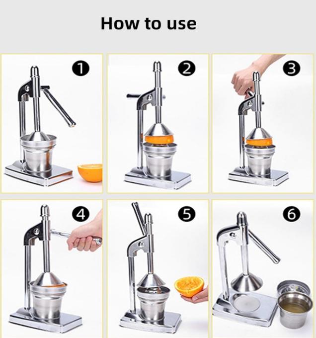 Stainless Steel Manual Citrus Juicer, Heavy Duty Hand Press Squeezer for Oranges, Lemons & Pomegranates, No-Electricity Fruit Extractor for Home & Commercial Use