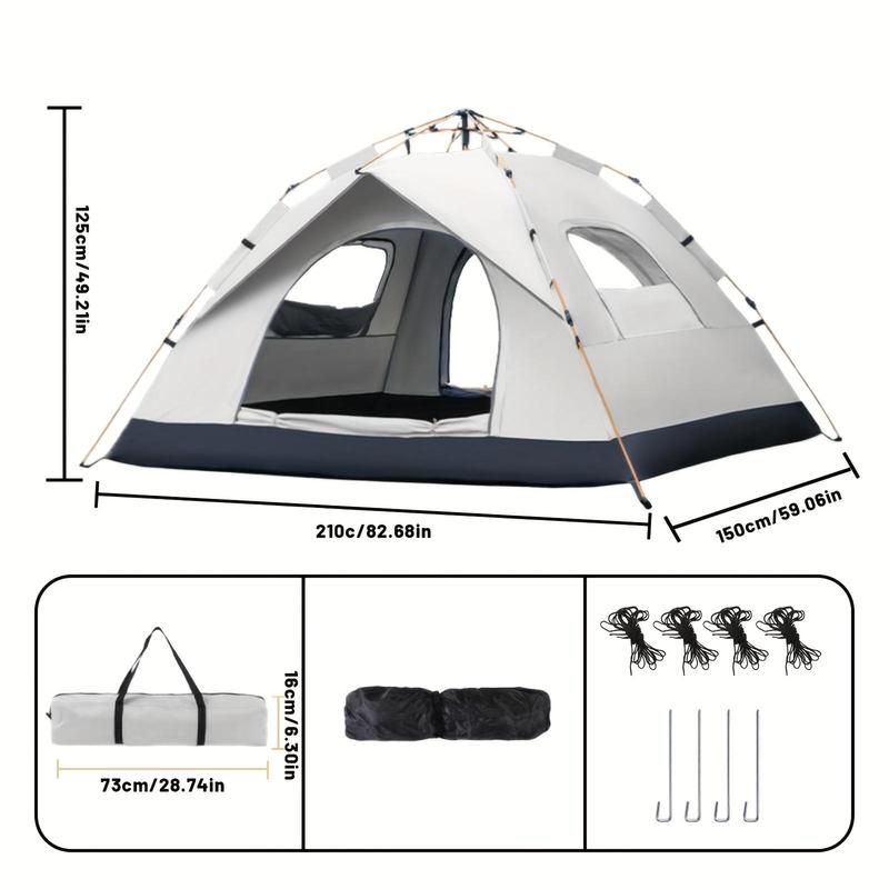 PAKICETUS Gold Outdoor Shelter Automatic Pop-Up Tent, Sunshade, Portable Camping Tent for Travel, Beach, Fishing, 2-3/3-4 Person Waterproof Sun & Rain Protection