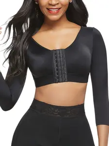 Luxe Curve Arm Shaper Corset for Women, Arm Compression Sleeves Slimming, Body Sculpting Compression, Arm Front Closure Shapewear Bras, Half Sleeved Bra without Steel Ring, Suitable for Running and Yoga Adjustable Shaperwear Tops