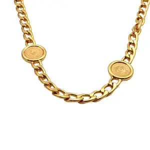 Pre-owned 【Alea】CHANEL Gold Vintage Coin Waist Chain