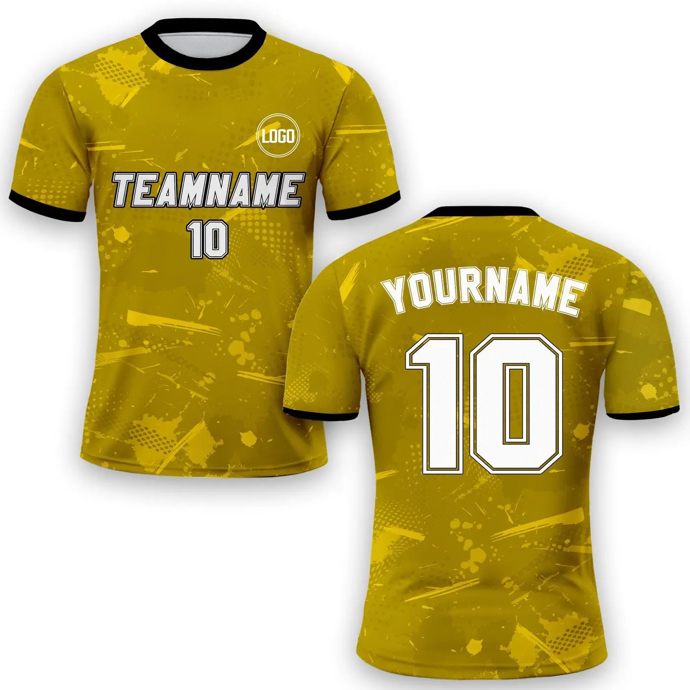 Custom Yellow Soccer Jersey for Men & Women Personalized Sublimated Uniform with Name & Number Team Soccer Jersey Sublimation