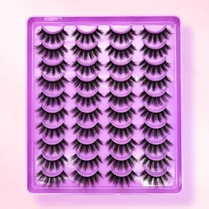 Lightweight Cat Eye False Eyelashes, Lash Extension, 20 Pairs 3D Self Grafting Faux Clusters Lashes, Eye Makeup Enhancement, Lashes Extension Kit, Makeup Products, Cosmetic Eyelashes Extension Set, Longer Looking Eyelashes, DIY Eyelash Extensions