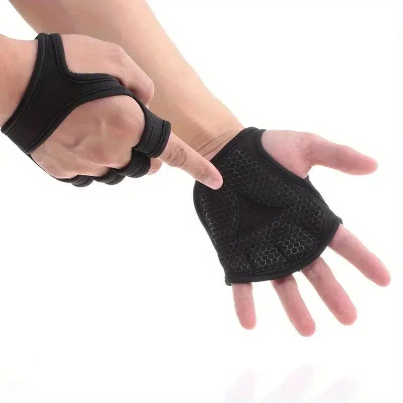 2PC Gym Gloves Fitness Weight Lifting Gloves Men Women Body Building Non-Slip Half Finger Gloves Wrist Support Weightlifting Workout Gloves