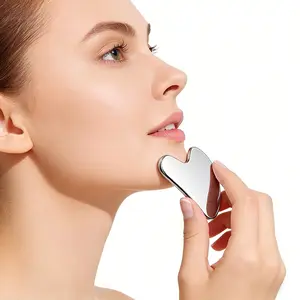 Heavy-Duty Thick Stainless Steel Gua Sha with Leather Case for Face Slimming & Body Massage Tool Enhanced Skin Care Durable Construction Long Lasting Storage Storage