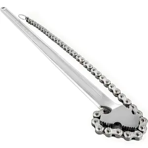 Summervibes VEVOR 24inch Chain Wrench Carbon Steel Chain Pipe Wrench Heavy Duty 6.7 inch Diameter Capacity Chain Strap Filter Wrench