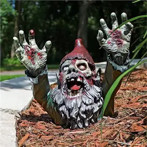 Resin Zombie Gnomes, Gnomes Garden Decor, for Garden Sculptures & Statues Outdoor Decorations for Patio Walking Dead Gnome Zombie Gnome- 4.13inch