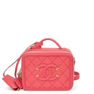 Pre-owned CHANEL Leather Shoulder Bags CC Camera Case Mini Grained Calfskin Pink (0715m0)