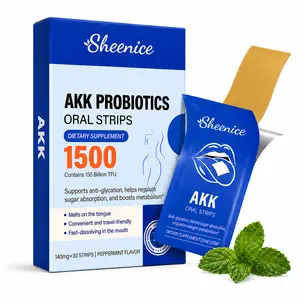 AKK Probiotics Quick Melt Oral Strips | Akkermansia muciniphila + BAIBA + Paradise Seed Extract | Digestive Balance & Metabolism Support Supplement | Vegan, Sugar-Free, Peppermint Flavor | 30 Strips