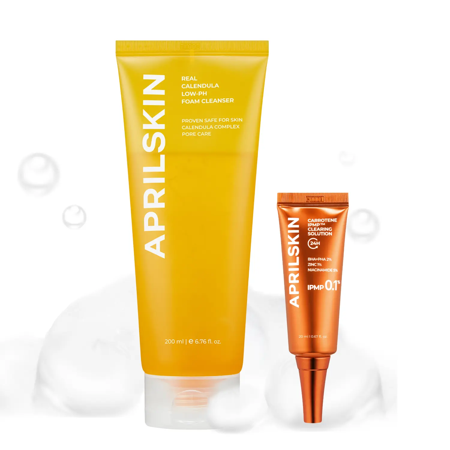 [APRILSKIN Official] Breakout Reset DuoㅣCalendula low PH Gel Cleanser & 3M Carrotene IPMP Clearing Solution |  Low pH, Deep Cleansing with BHAs For Sensitive Skin | Troubled Skin Care, Soothing & Calming Spot Cream | Korean Glass Glow Skincare
