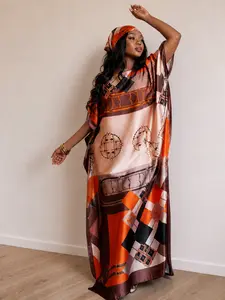 【MOOMOO】Women's Floral Print Moomoo & Scarf Set - Boho Casual Shawl Dress for Beach Vacation and Holiday Enjoyment, Ladies Clothes for All Seasons 13