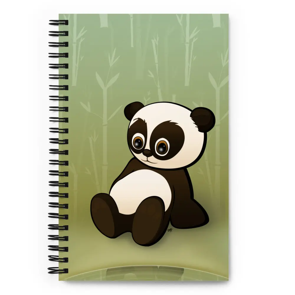 Cute Funny Cartoon Panda Bear Spiral Notebook for Kids and Kids at Heart