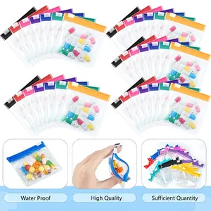 35 Pieces Pill Pouch Bags, Zippered Pill Pouch Set Reusable Translucent Medicine Organizer Self Sealing, for Small Items Storage
