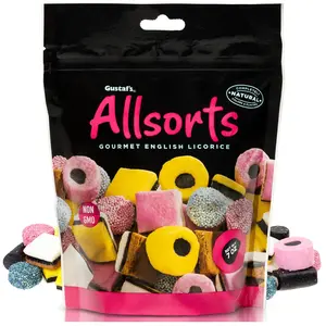 Gustaf's Licorice Allsorts 7 oz Bag - 3 Types of English Liquorice Treats - Gourmet Licorice Candy Assortment - Soft Liquorice Candy