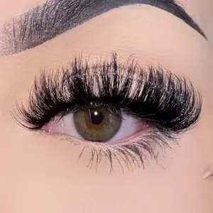 20mm Russian Strip Lashes - Fluffy Mink Lashes for Dramatic Messy Look - Makeup, Cosmetic Eyelashes