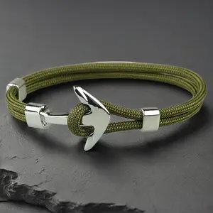 [Paracord Bracelet] Men's Silvery Buckle Bracelet - Durable Paracord Outdoor Bracelet - Single