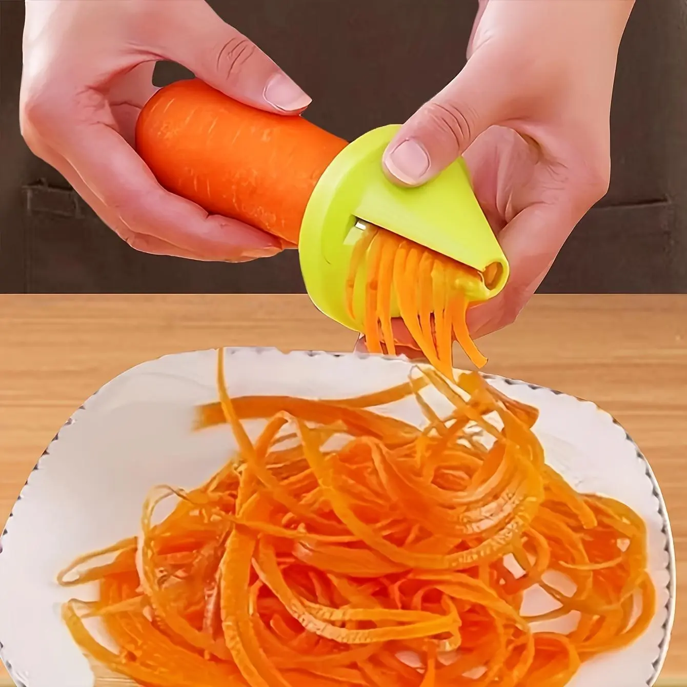 1pc Conical Shape Vegetable Slicer-Cutter - 1-Piece Non-Toxic Multi-Functional Kitchen Tool for Carrot/Cucumber Grating, Fruit Peeling, Birthday/Party Disposable Tableware Set Compatibility