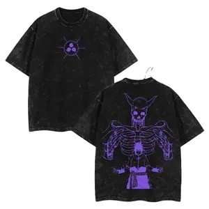 [100%cotton]Uchiha Sasuke x Susano - Naruto Edition Double Printed Oversize Lightweight Acid Washed Tee Dark Vintage Anime Design Top Cotton Streetwear - Anime Streetwear Aesthetic T-Shirt Clothes Menswear Womenswear Valentine's Day gift  funny
