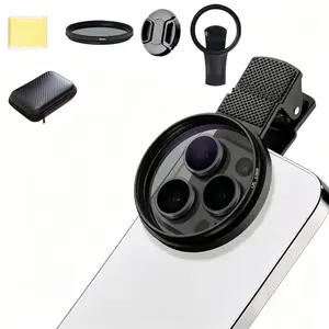 52mm Clip-On Cpl Cellphone Lens Filter Kit, Circular Polarizer with Agc Glass, Mobile Phone Accessory for iPhone and Smartphones