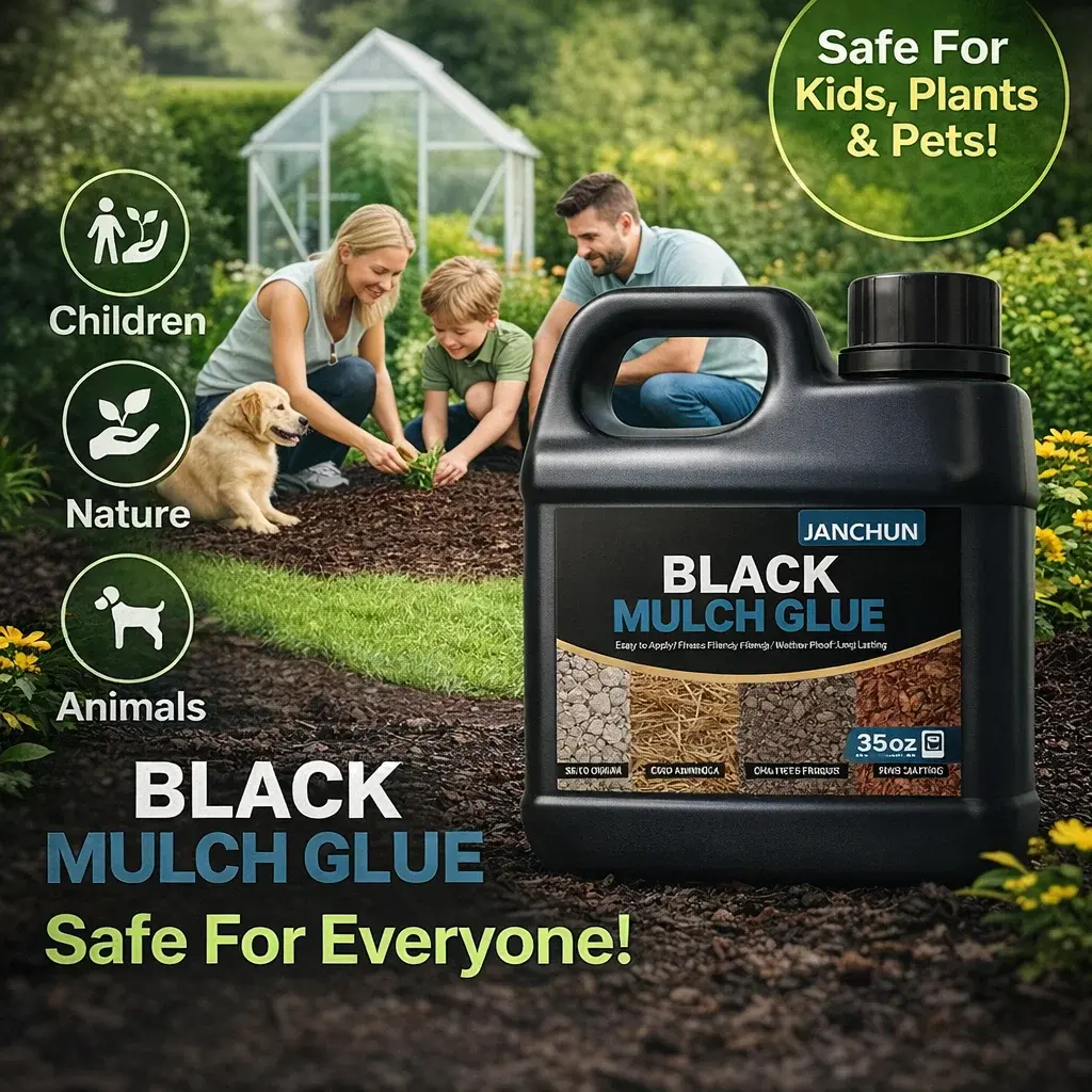 Concentrated Black Mulch Glue, Long Lasting Mulch Lock Spray Prevents Washout & Erosion for Garden Landscaping