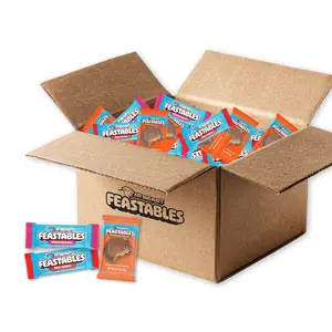 Feastables by MrBeast - 3lb Snack-Size Chocolate Variety Bulk Box - Individually Wrapped Peanut Butter Cups, Milk Chocolate, Milk Crunch, Variety Pack, Candy, Cocoa Sweet & Crunchy Snack, Fairtrade Certified, Kosher, Perfect for Parties, Gifting, Snacking