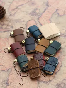 Vintage Leather Notebook, Genuine Leather Mini Notebook, Vintage Cover, 64 Pages, Perfect for Travelers, Ideal for Notes and Journals