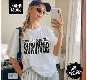 Toddler Tantrum Survivor Shirt Comfort Colors, Trendy Mom Tee, Gift for Her