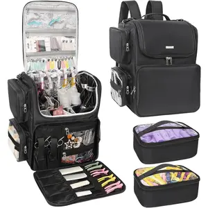 Hair Tools Travel Bag Hair Stylist Backpack Hairdresser  Bag, Heat Insulation Full Layer for Curling Iron, Hair Straightener, Travel Accessories  Case Barber Organizer, Black