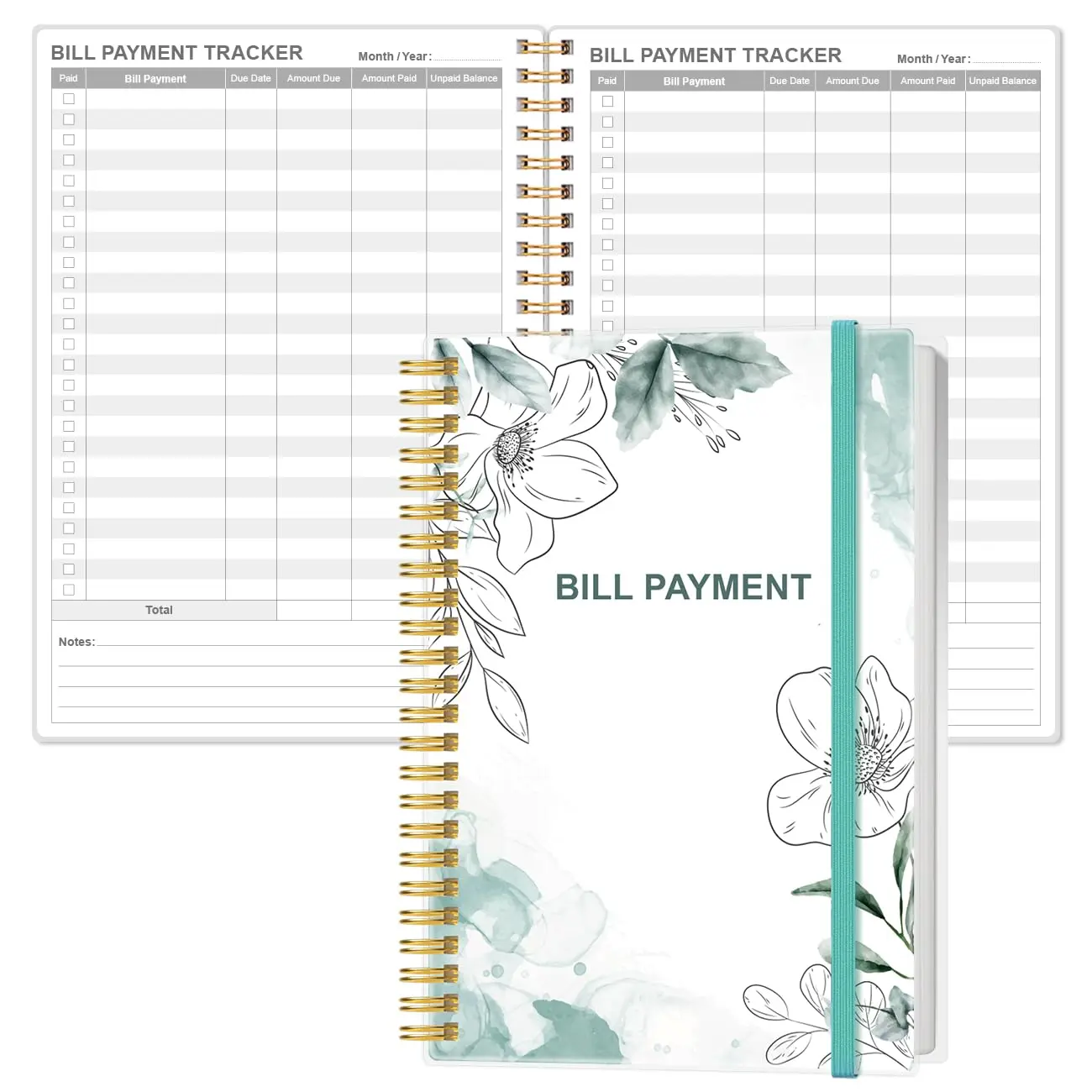 Bill Payment Tracker Notebook - 5.8x8.5" Monthly Organizer, Personal Budgeting Planner, FSC Paper Checklist (Office Stationery & Supplies for Bill Management)