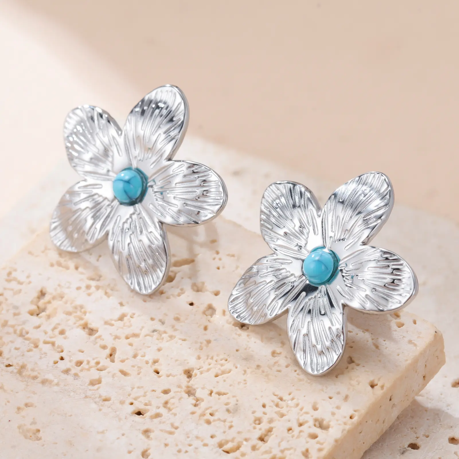 Cazador Waterproof 2Pcs Flower Earrings for Women Jewelry 2026 Trend Stainless Steel Stud Earrings Party Gifts Wholesale New