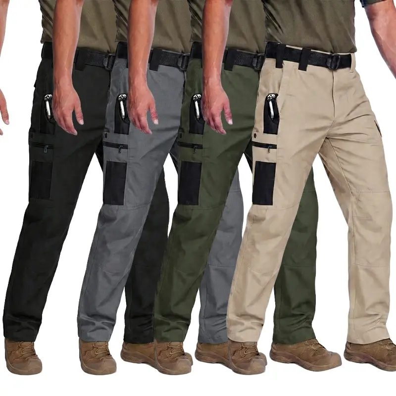 HOMUG 4-Pack Mens Work Pants Cargo Tactical Construction for Pockets Men Ripstop Waterproof Lightweight Outdoor Hiking with