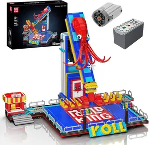 Mould King 11015 Fantasy Amusement Park Octopus Spinner Ride Building Kit 1668+ Pieces Motorized Fairground Toy Set STEM Gift for Teens and Adults