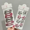 Leopard Print Star & Water Drop Shaped Hair Clips Metal, Punk Style Fashion Hair Accessories for Women, Trendy All-match & Exquisite Hair Clip for Daily & Party Wear, Hair Clip Set, Hair Decor
