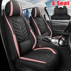 Enhance Comfort Car Seat Covers - Waterproof Durable PU Leather - Fully Wrapped Soft Comfortable Waist Support - Interior Protection for All 5 Seats