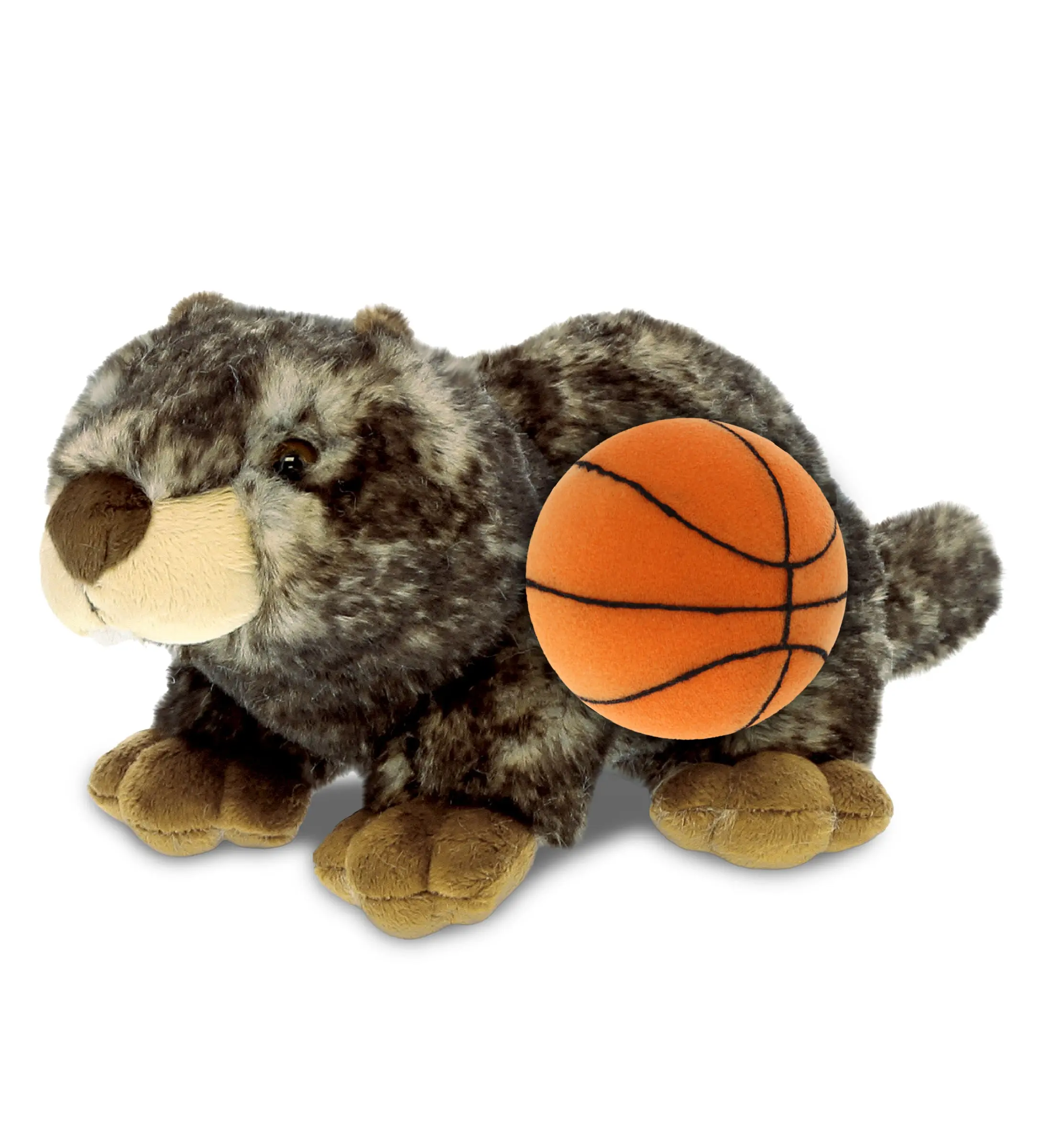 SUPER SOFT PLUSH - LYING MARMOT WITH BASKETBALL PLUSH