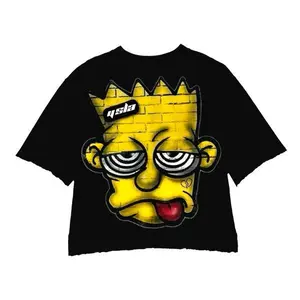 SICKBART YELLOW WHITE AND BLACK SHORT SLEEVE TEE CREWNECK.
