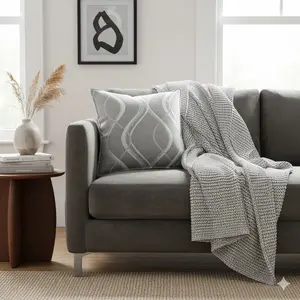 Wave Texture Embroidered Pillow Cover, Modern Simple Home Sofa Cushion Case, No Filler Included, Comfortable & Stylish Design